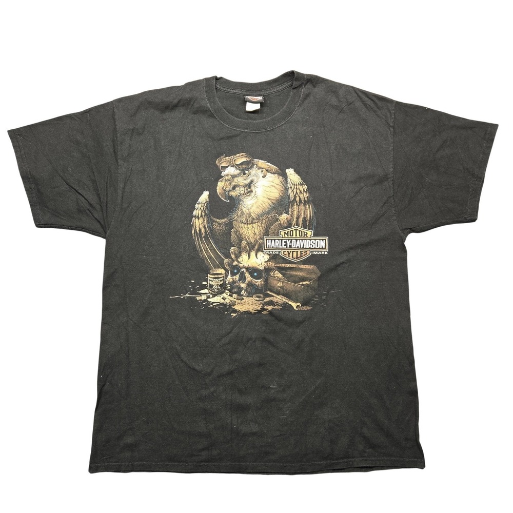 Harley-Davidson Shirt Mens 2XL Black Skull‎ Eagle Mile High Denver Graphic Tee